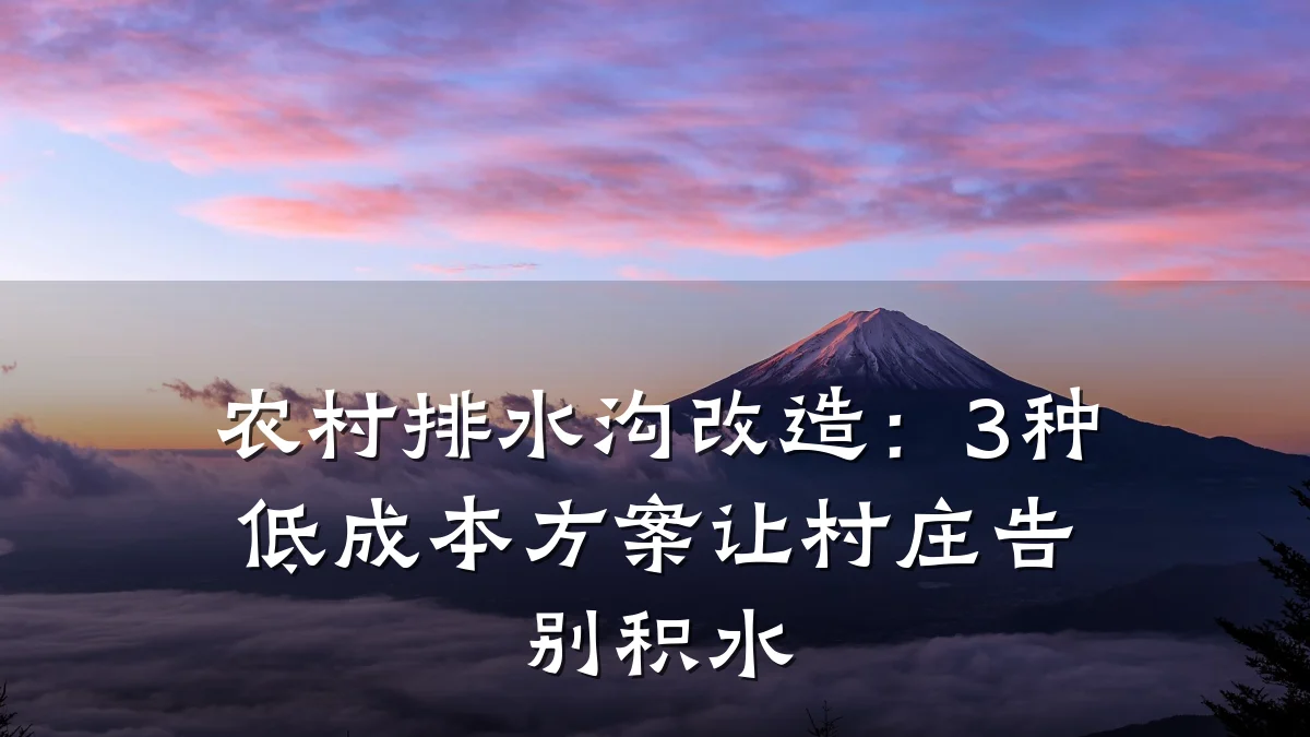 农村排水沟改造:3种低成本方案让村庄告别积水