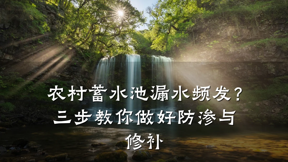 农村蓄水池漏水频发?三步教你做好防渗与修补