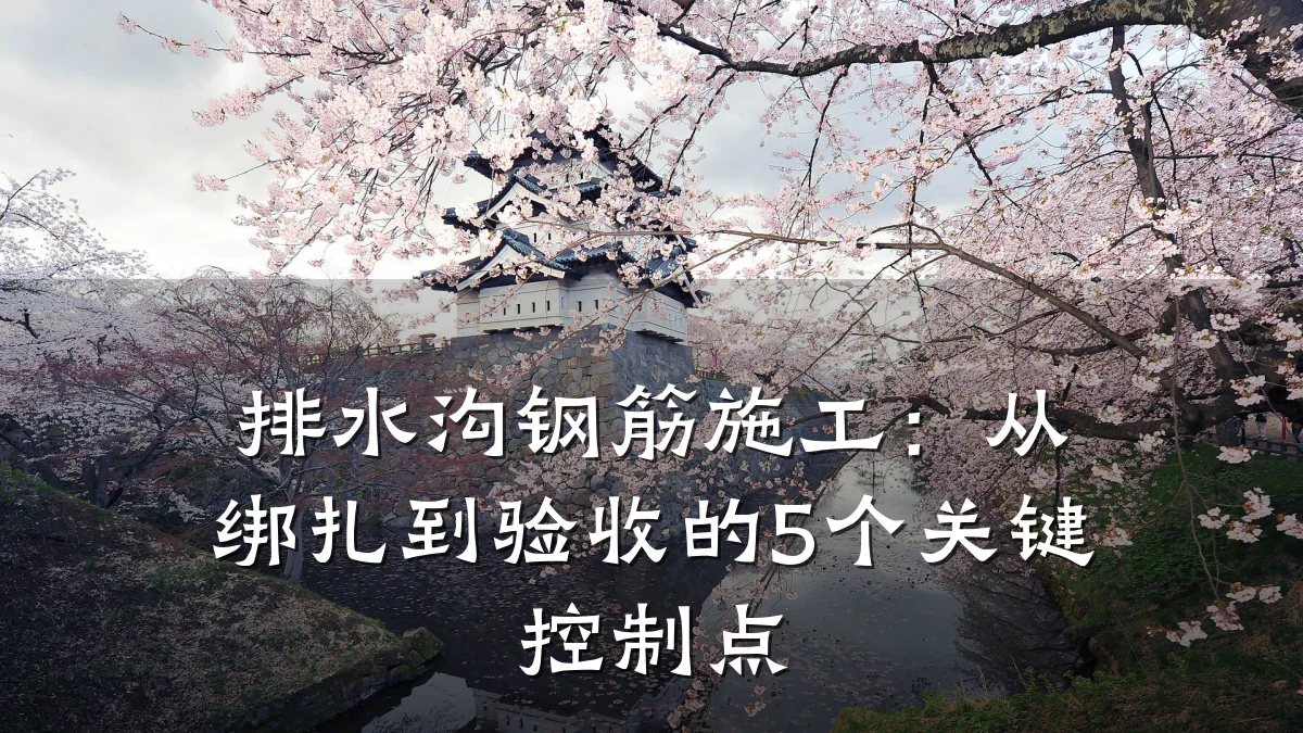 排水沟钢筋施工:从绑扎到验收的5个关键控制点