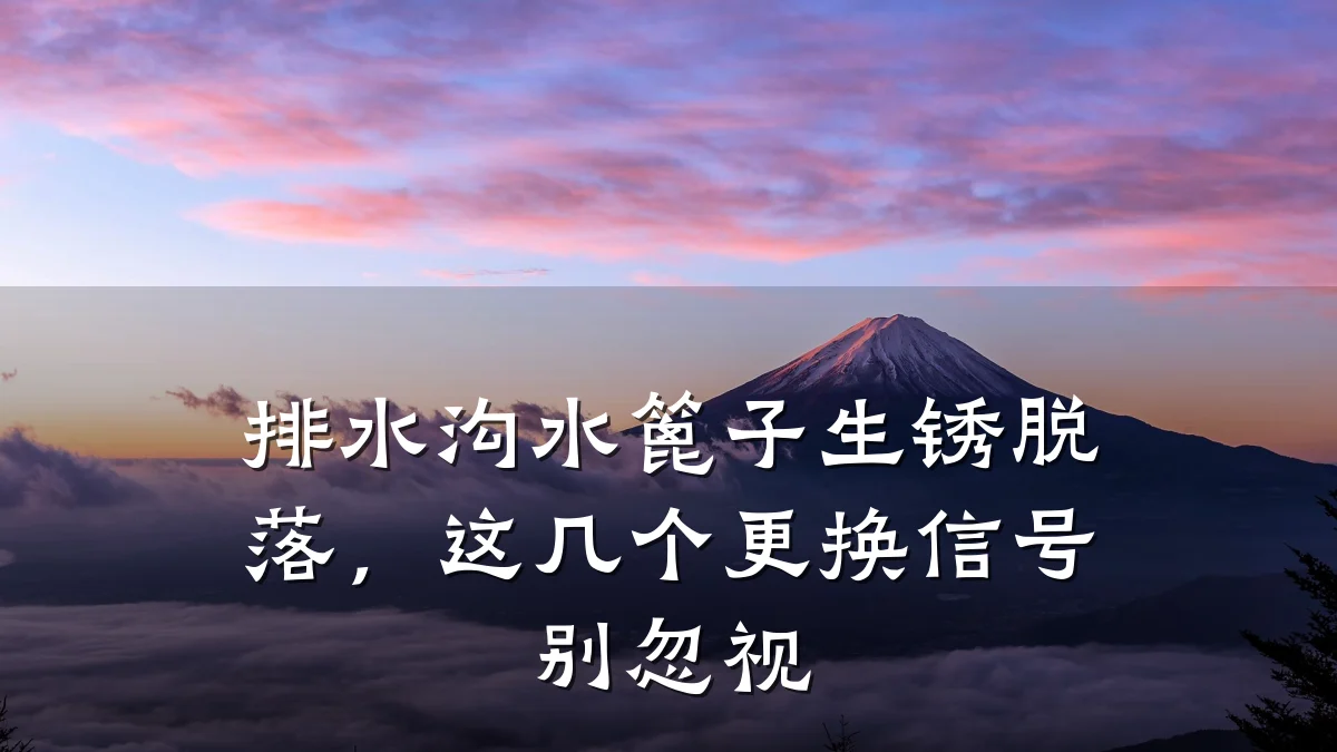 排水沟水篦子生锈脱落，这几个更换信号别忽视