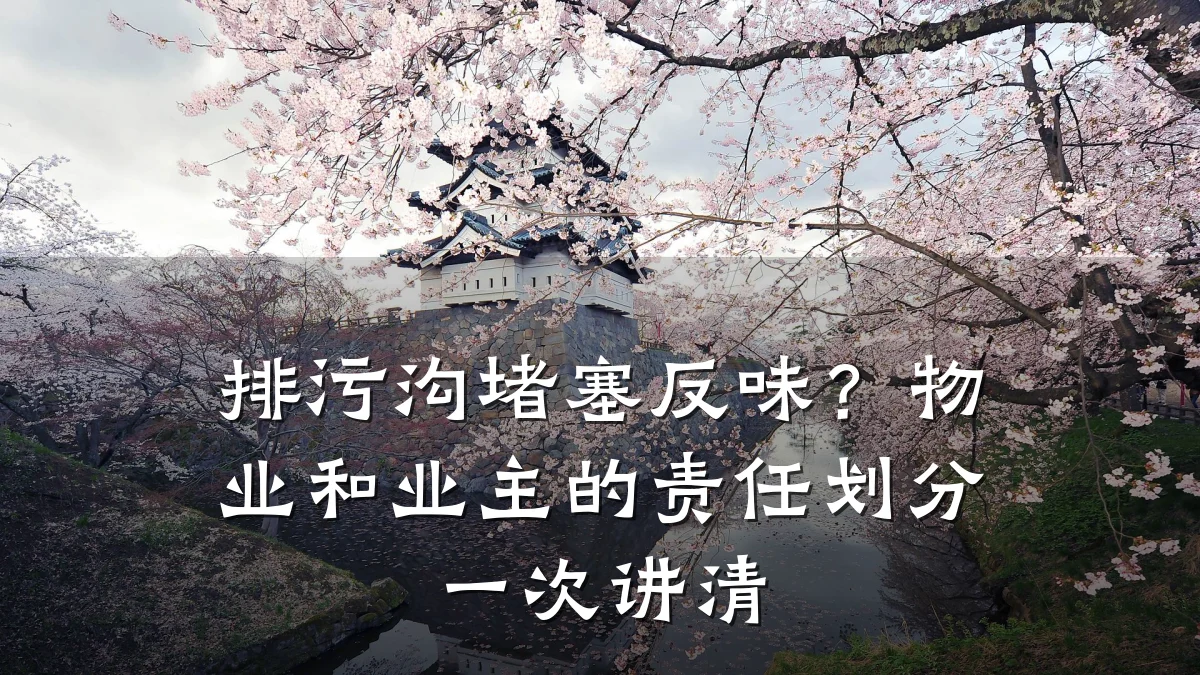 排污沟堵塞反味?物业和业主的责任划分一次讲清
