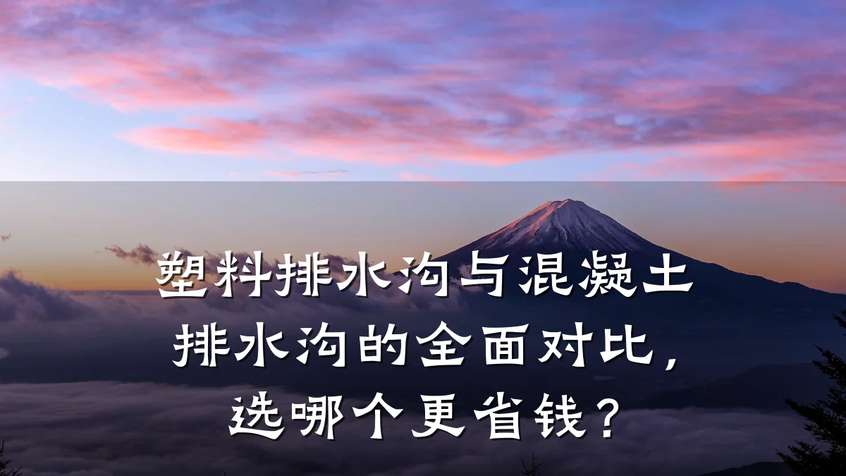 塑料排水沟与混凝土排水沟的全面对比,选哪个更省钱?