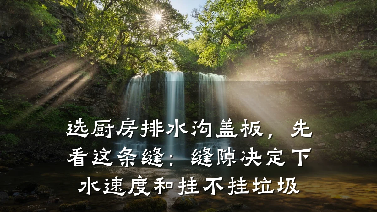 选厨房排水沟盖板,先看这条缝:缝隙决定下水速度和挂不挂垃圾