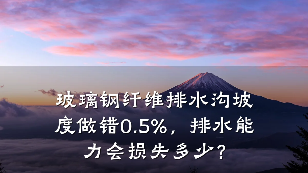 玻璃钢纤维排水沟坡度做错0.5%,排水能力会损失多少?