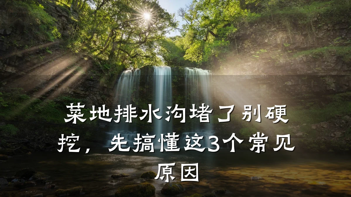 菜地排水沟堵了别硬挖,先搞懂这3个常见原因