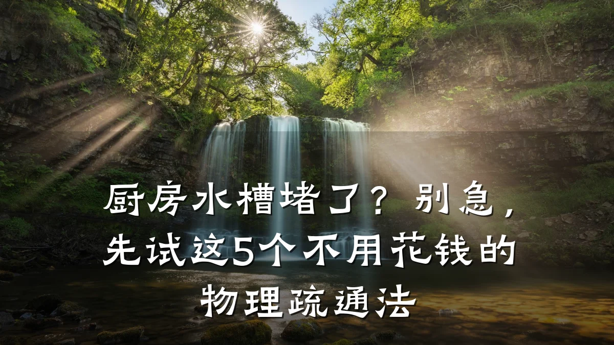 厨房水槽堵了?别急,先试这5个不用花钱的物理疏通法