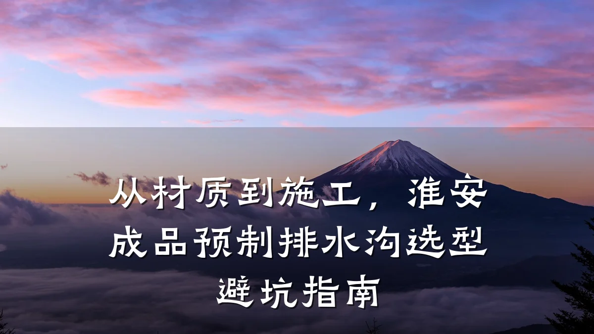 从材质到施工，淮安成品预制排水沟选型避坑指南