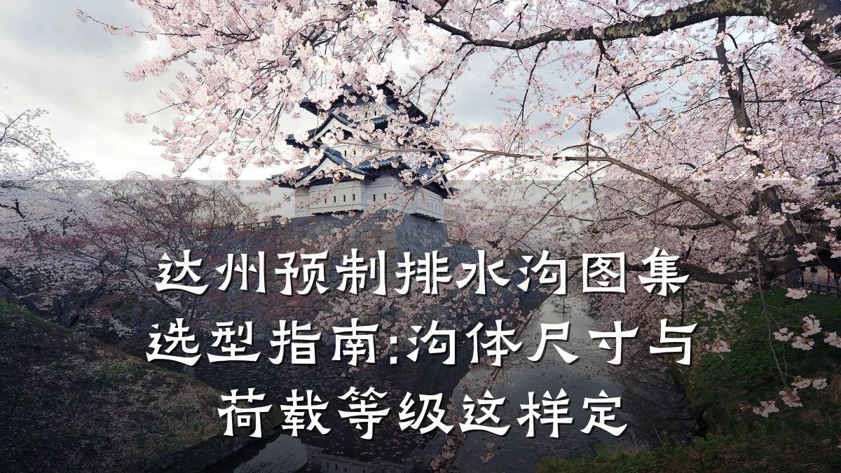 达州预制排水沟图集选型指南:沟体尺寸与荷载等级这样定