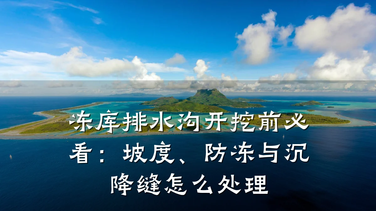 冻库排水沟开挖前必看:坡度、防冻与沉降缝怎么处理