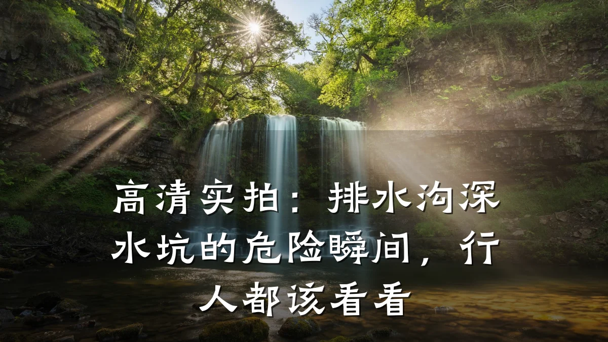 高清实拍：排水沟深水坑的危险瞬间，行人都该看看