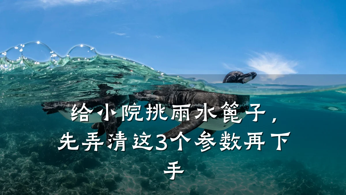 给小院挑雨水篦子,先弄清这3个参数再下手