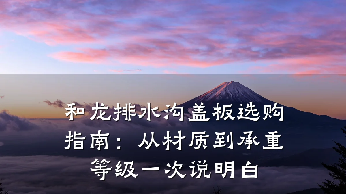 和龙排水沟盖板选购指南:从材质到承重等级一次说明白