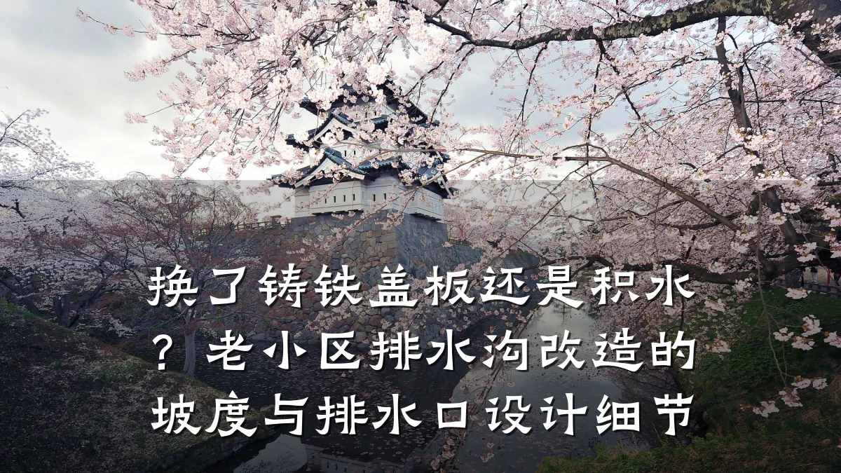 换了铸铁盖板还是积水?老小区排水沟改造的坡度与排水口设计细节