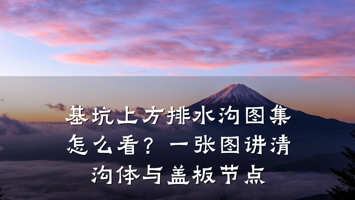 基坑上方排水沟图集怎么看?一张图讲清沟体与盖板节点