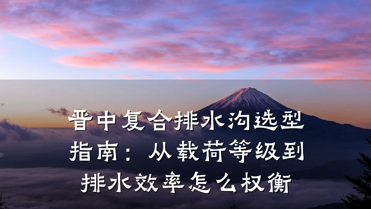 晋中复合排水沟选型指南:从载荷等级到排水效率怎么权衡