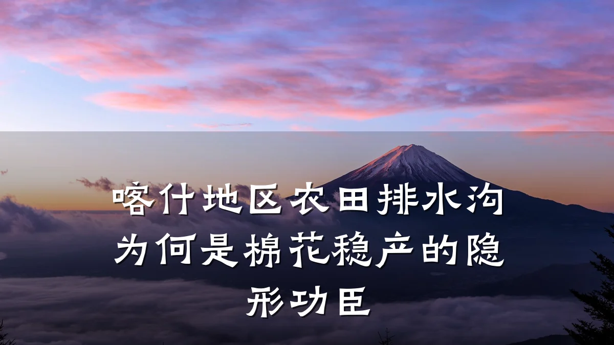 喀什地区农田排水沟为何是棉花稳产的隐形功臣