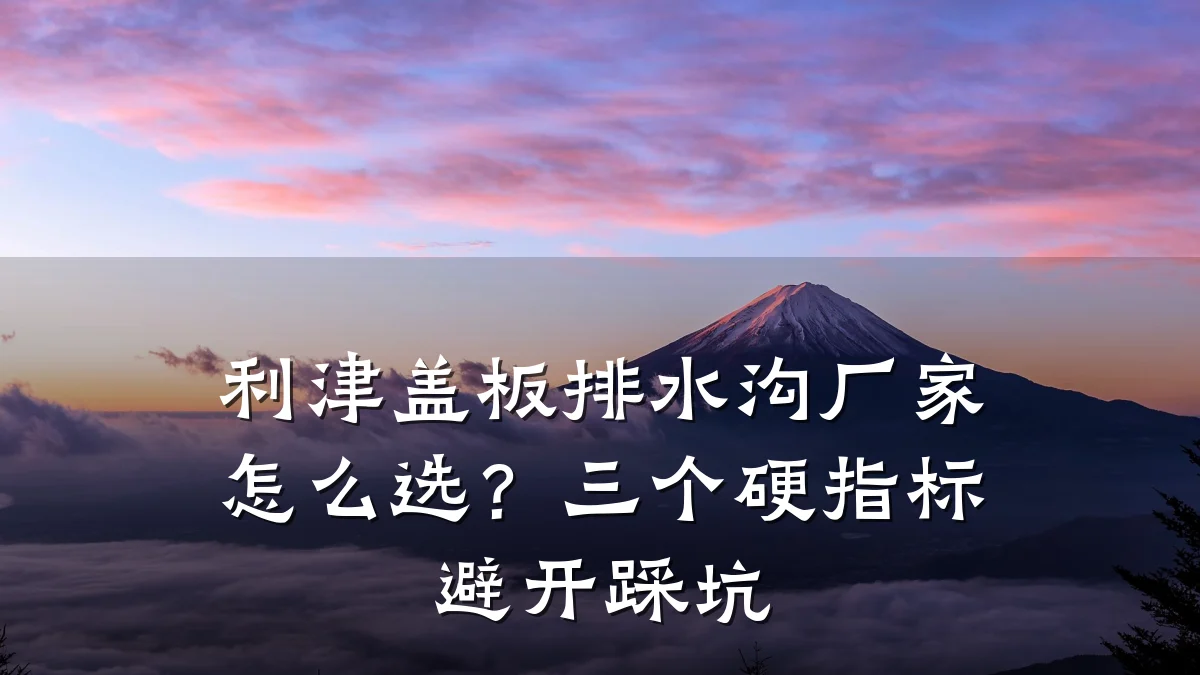 利津盖板排水沟厂家怎么选?三个硬指标避开踩坑