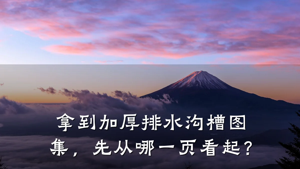 拿到加厚排水沟槽图集,先从哪一页看起?