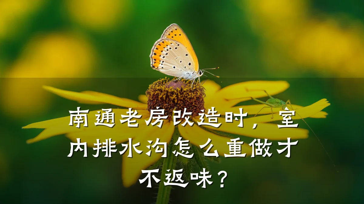 南通老房改造时,室内排水沟怎么重做才不返味?