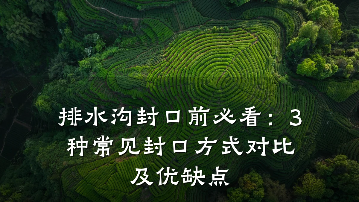 排水沟封口前必看:3种常见封口方式对比及优缺点