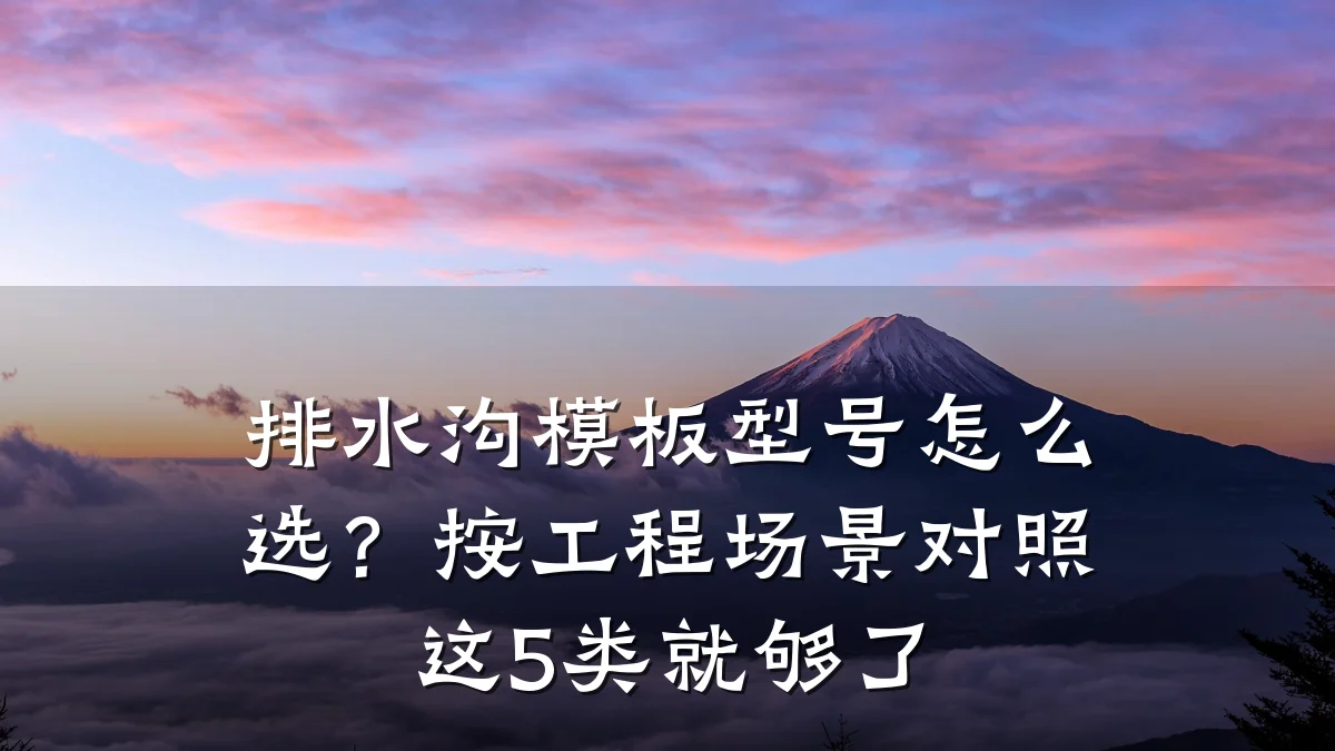 排水沟模板型号怎么选?按工程场景对照这5类就够了