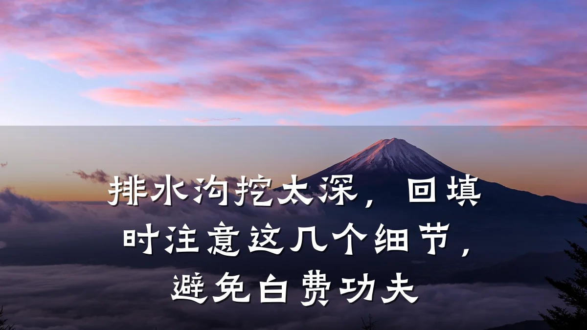 排水沟挖太深，回填时注意这几个细节，避免白费功夫