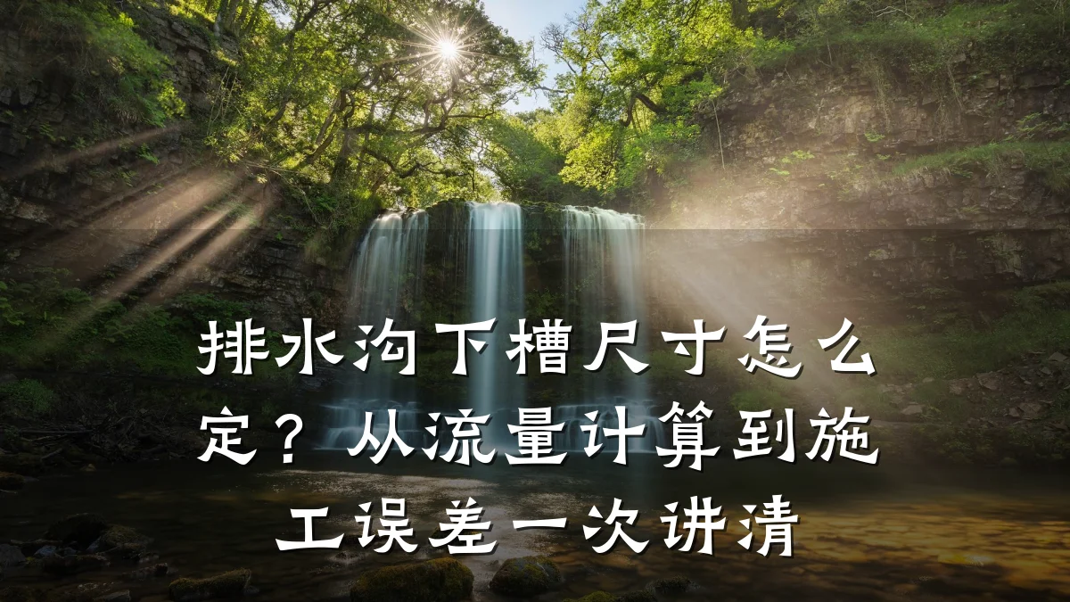排水沟下槽尺寸怎么定?从流量计算到施工误差一次讲清
