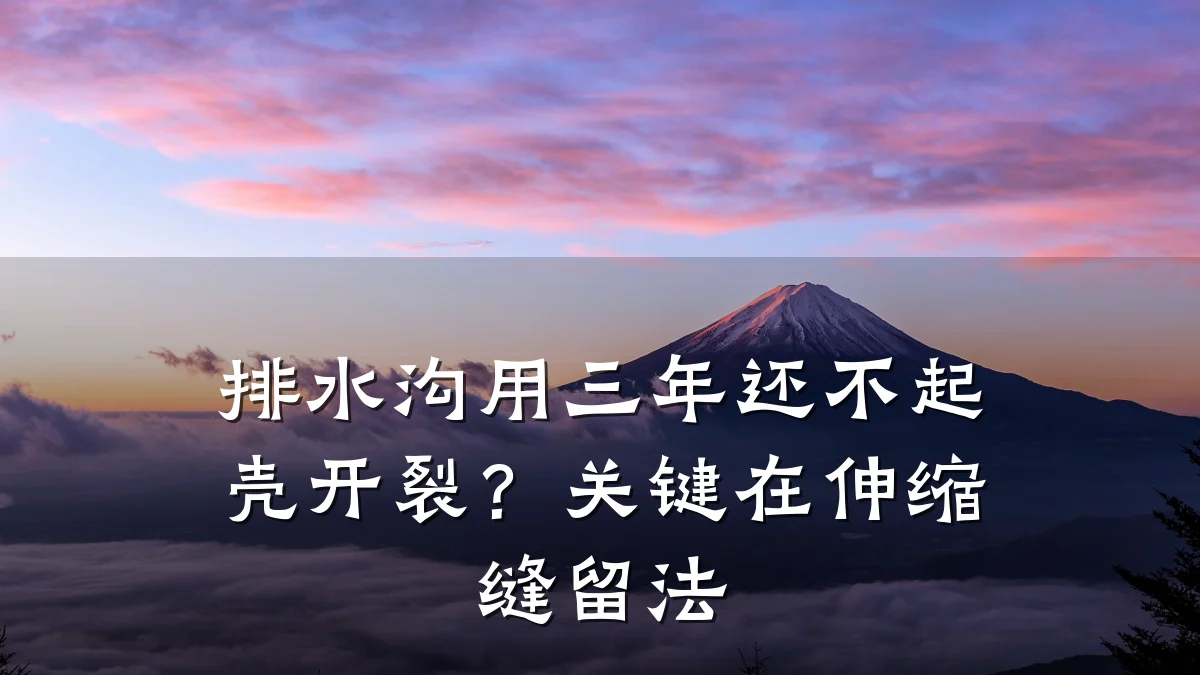 排水沟用三年还不起壳开裂?关键在伸缩缝留法