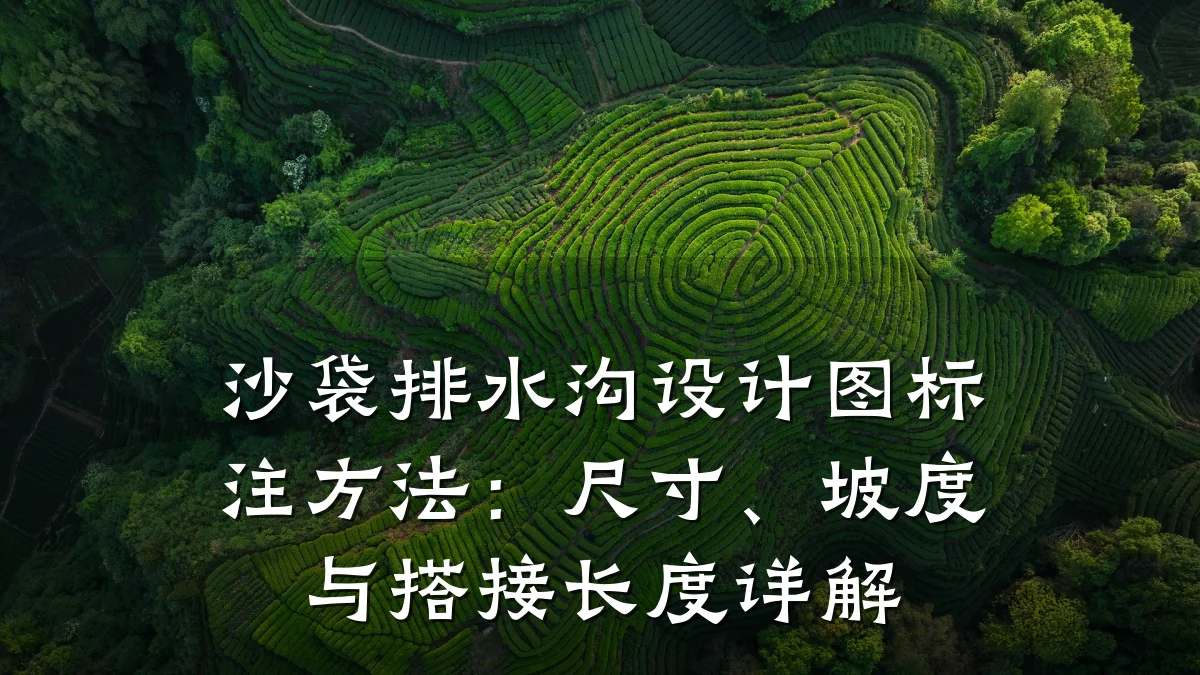 沙袋排水沟设计图标注方法:尺寸、坡度与搭接长度详解