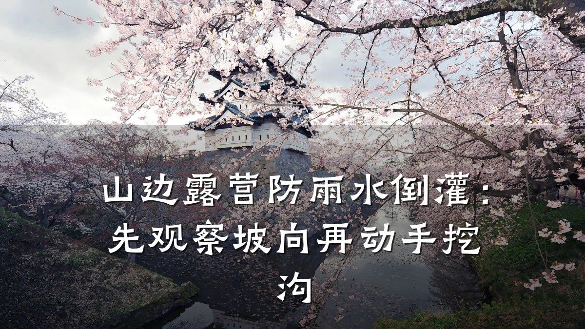 山边露营防雨水倒灌:先观察坡向再动手挖沟