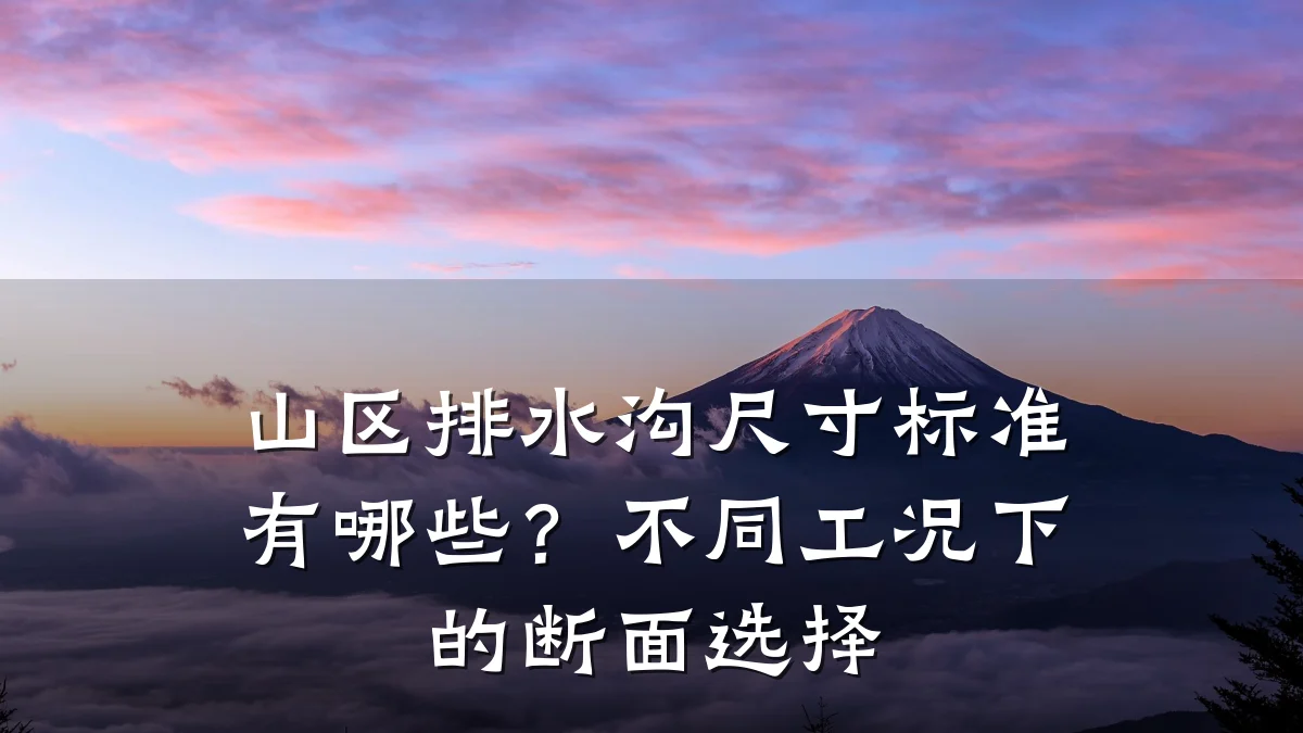 山区排水沟尺寸标准有哪些?不同工况下的断面选择