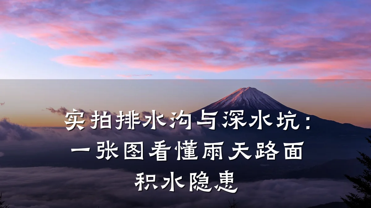 实拍排水沟与深水坑:一张图看懂雨天路面积水隐患