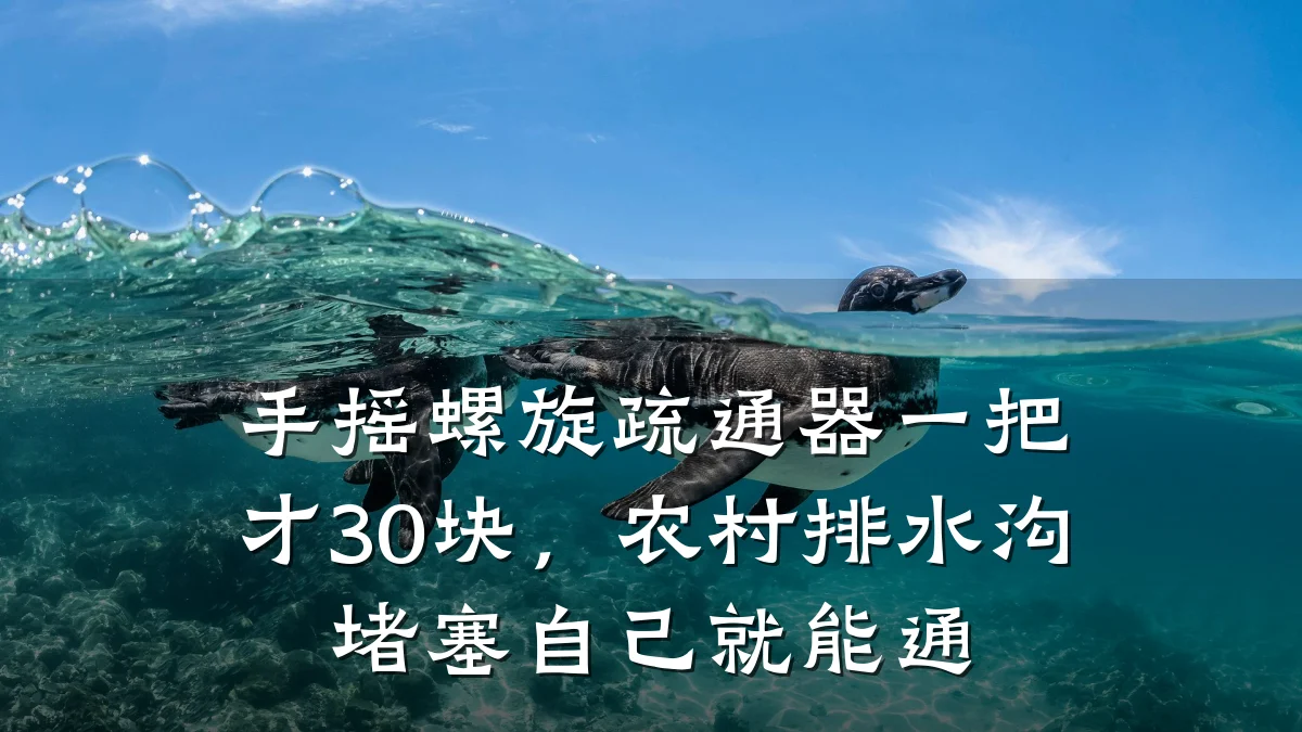 手摇螺旋疏通器一把才30块,农村排水沟堵塞自己就能通