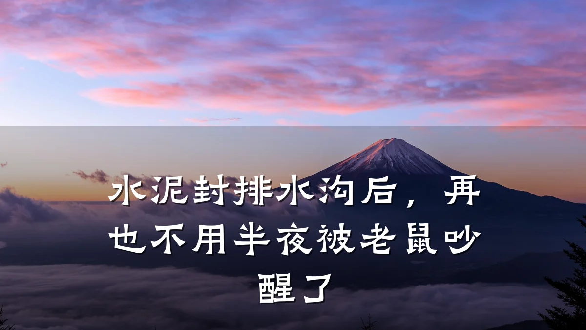 水泥封排水沟后,再也不用半夜被老鼠吵醒了