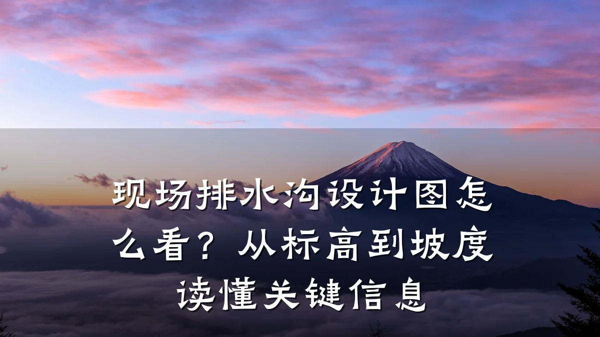 现场排水沟设计图怎么看?从标高到坡度读懂关键信息