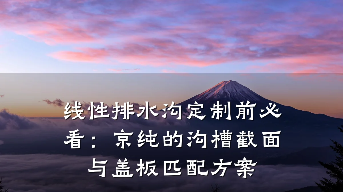 线性排水沟定制前必看:京纯的沟槽截面与盖板匹配方案