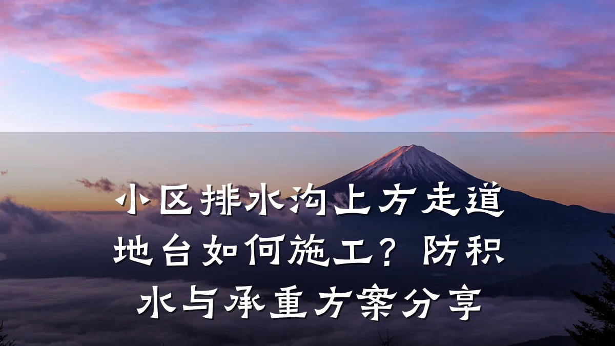 小区排水沟上方走道地台如何施工?防积水与承重方案分享