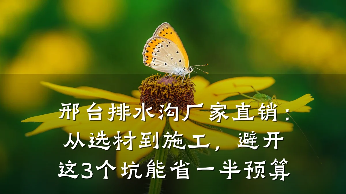 邢台排水沟厂家直销:从选材到施工,避开这3个坑能省一半预算