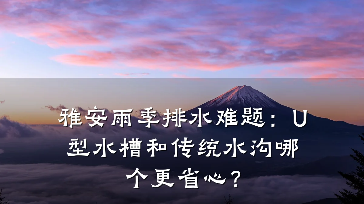 雅安雨季排水难题:U型水槽和传统水沟哪个更省心?