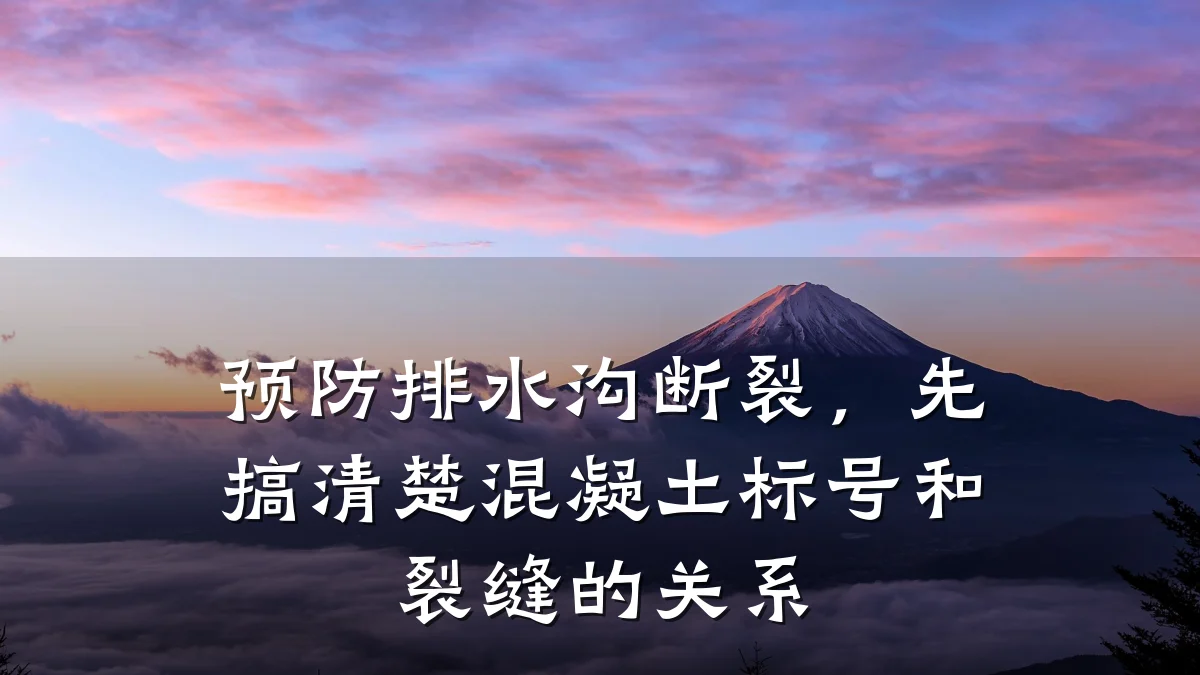 预防排水沟断裂，先搞清楚混凝土标号和裂缝的关系