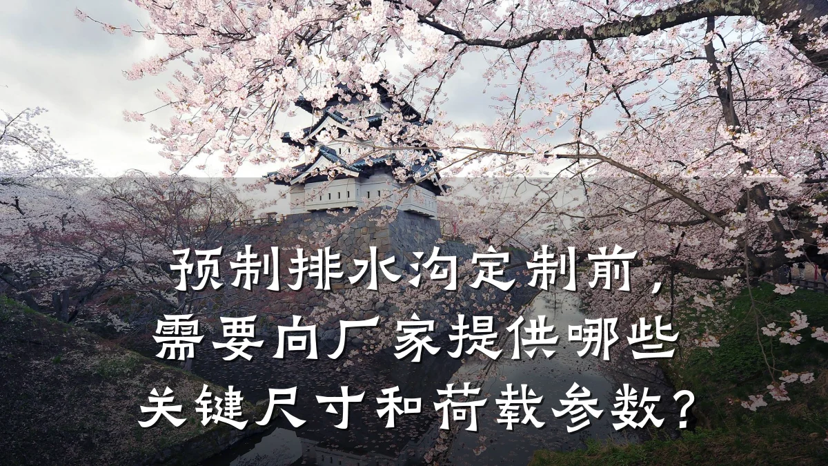 预制排水沟定制前,需要向厂家提供哪些关键尺寸和荷载参数?